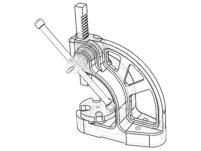 Manual Arbor Press 05 Ton Pressure 3D model