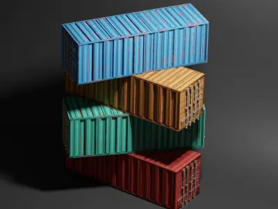 Shipping Containers 3D model purchase