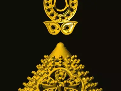 jumka gold ornament 3D print model