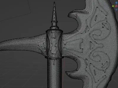Medieval Battle Axe Sculpt 3D model