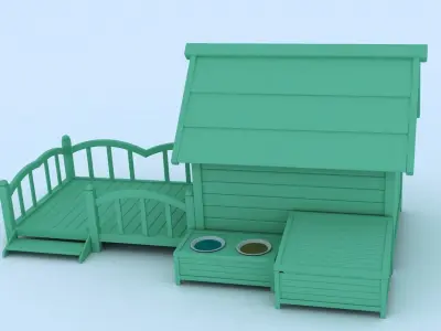 Doghouse wooden playhouse 3D model