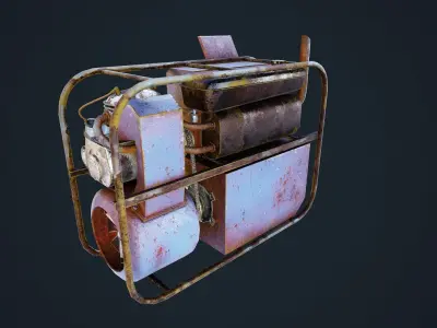 Old german  gas generator Low-poly 3D model