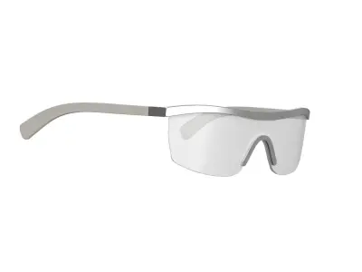 Silver Sports Sunglasses 3D model