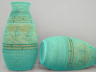 Vase with Dune Aesthetics Free low-poly 3D model