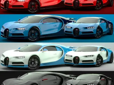 Bugatti Chiron Sport 2021 Collection 3D Model Pack