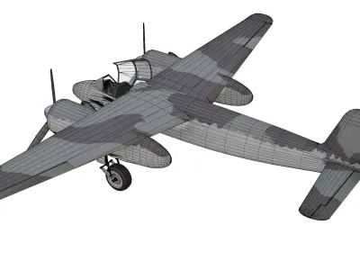 Focke-Wulf Ta 154 Moskito Low-poly 3D model