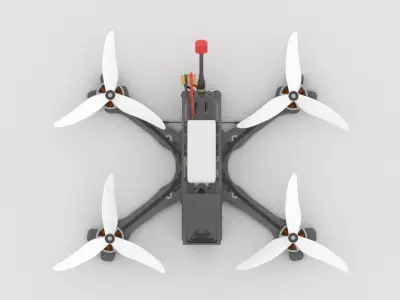 Freestyle FPV Drone - 3D Model Game Ready Low-poly 3D model