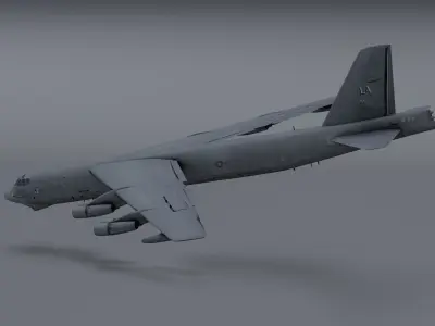 B52 Bomber - photorealistic Low-poly 3D model