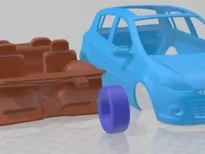 Renault Clio 5 Doors 2010 Printable Car  3D print model
