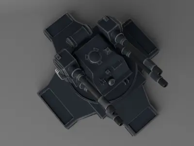 Sci-fi Turret Low-poly 3D model purchase