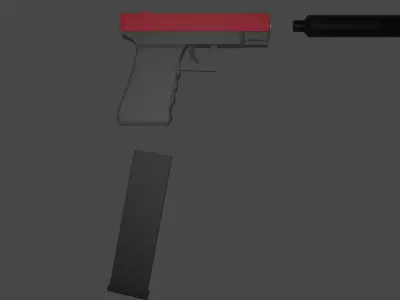 LOW-POLY GLOCKS 18 3D model
