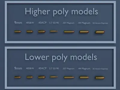 Ammunition bullet shells Free low-poly 3D model
