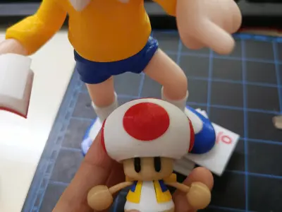 Toad Super Mario Bro Clicker - MULTI PART - PRINT IN PLACE 3D print model
