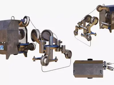 Diamond Wire Concrete Slab Cutting Machine 3D model