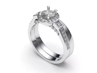 solitaire with ring sizes  8 part S83 3D print model