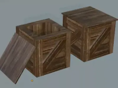 Low Poly Wooden Crate pack Low-poly 3D model