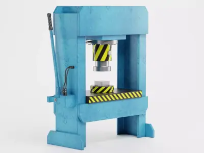 Hydraulic Press V2 - Optimized for Physics Simulations Low-poly 3D model