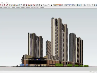 Sketchup Commercial Complex Q2 3D model