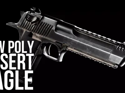 Desert Eagle Pistol Low-poly 3D model get
