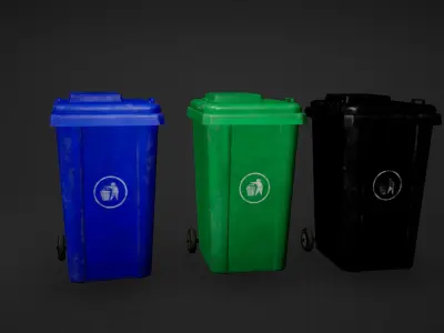 Bins Game Ready cigarette box Low-poly 3D model