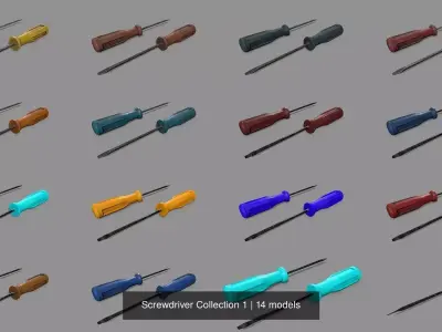 Screwdriver Collection 1 two screwdrivers 3D Model Pack