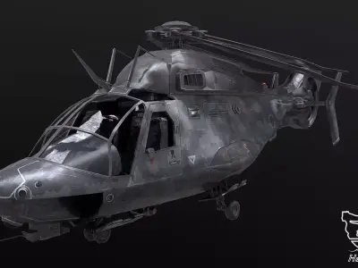 Z-9 Helicopter PBR 3D model Low-poly 3D model