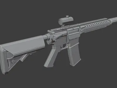 M4A1 Tactical Low Poly Low-poly 3D model