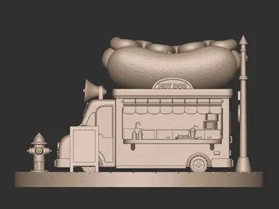 Food Truck Diorama Figure 3D print model