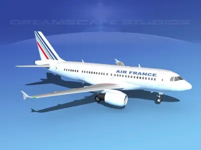 Airbus A319 Air France 3D model
