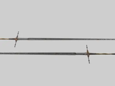 Realistic Medieval Long Sword lowpoly Free low-poly 3D model