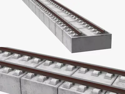 Highspeed Rail Section 3D model purchase