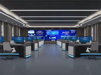 Command room monitoring center 3D model purchase