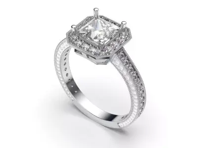 solitaire with ring sizes  9 part S67 3D print model