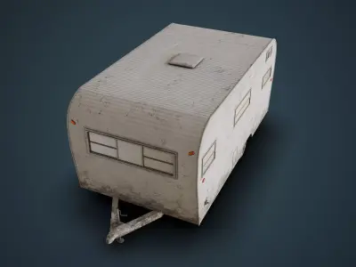 Old Camper Low-poly 3D model