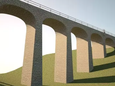 Railway bridge 3D model 6