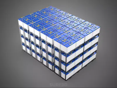 BATTERY STORAGE POWER PLANT SOURCE BANK SUPPLY ACCU ACCUMULATOR 3D model