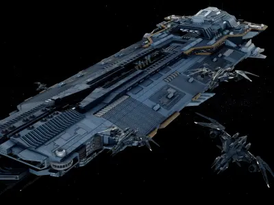 Sci-Fi Mothership Space Carrier 3D model