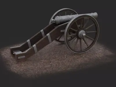 Medieval Cannon Low-poly 3D model purchase