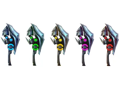 One-handed axe set3 Low-poly 3D model
