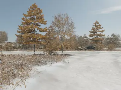 Mountain Village In Autumn 3D model