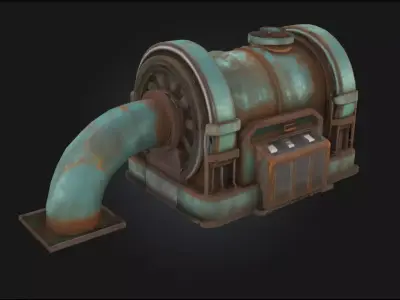 Rustic Turbine Engine  Weathered Power with Industrial Flair 3D model
