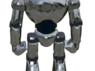 Cute Sci-Fi Metallic Robot - Low Poly PBR  Low-poly 3D model