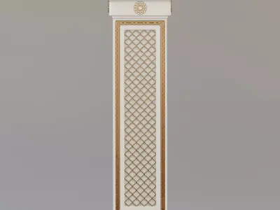 Arabic ornate square column 3D model