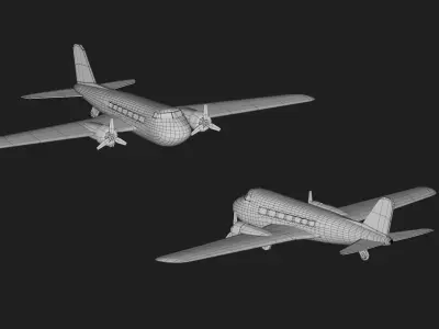 aircraft Low-poly 3D model