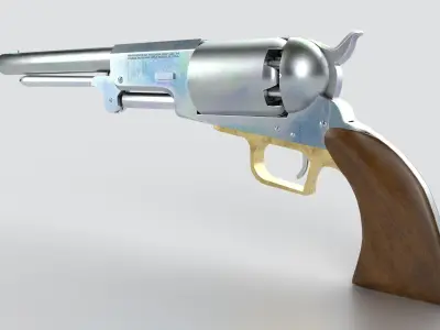 Colt Walker Revolver Low-poly 3D model