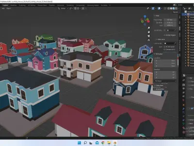 Low Poly 20 Houses Pack - Cartoon  Free low-poly 3D model
