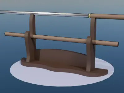 One Piece Katana Yakuza Kasen Low-poly 3D model
