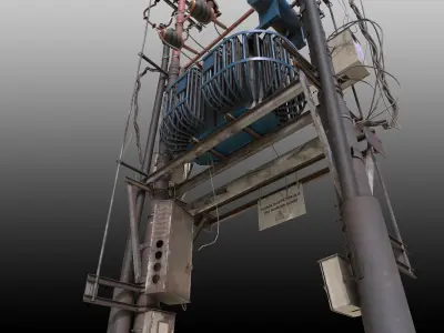 Pole Mounted PMT Transformer 3D model