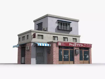 Japanese House x24 Low-poly 3D model