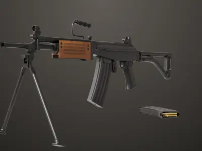  4 Assault Rifle All PBR Unity UE Textures Included 